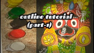 How To Draw Jaganath Penting 🖌️ || Outline Tutorial Part-1 ||with poster colour🎨 #reshmasart #doms