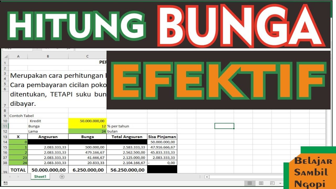 Belajar Hitung Bunga Efektif/Menurun - Simulasi Kredit Pinjaman - YouTube