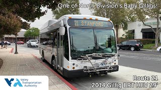 VTA 4132 on Route 21 - 2014 Gillig BRT HEV 29'