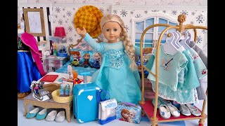 NURSERY REVEAL ~ NEW BABY DISNEY FROZEN DOLLHOUSE ROOM CLOSET CLEANING TOUR WITH CARE BEARS!