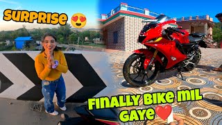 Bike milne pr es ldki ke reactions ❤️ || Finally apni bike mil gayi 😍 || How to lean bike