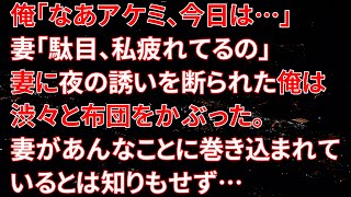 【修羅場】俺「なあアケミ、今日は…」妻「駄目、私疲れてるの」妻に夜の誘いを断られた俺は渋々と布団をかぶった。まさか妻があんなことに巻き込まれているとは知りもせず…【朗読】