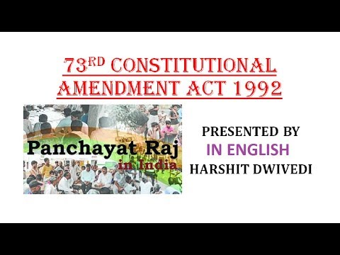 Panchayati Raj (73rd Constitutional Amendment 1992) Detailed ...