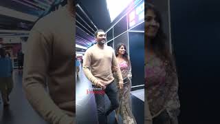 Actor Ajay with his wife swetha mass entry at pottel movie 😍😘🥰