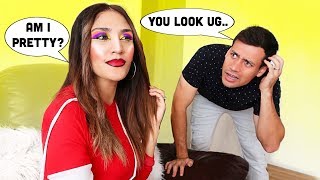 I DID MY MAKEUP HORRIBLY WRONG TO SEE HOW MY HUSBAND & KIDS WOULD REACT!! | Janc