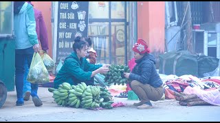 Harvesting Bananas to Sell at the Market, Rustic Cooking, Mountain Life