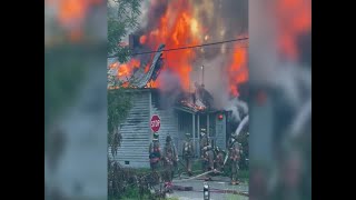 VIDEO: Arson suspected in 2 Durham house fires (Durham Fire Dept. video)