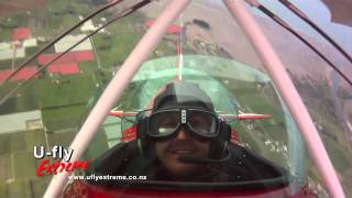 Gerardo piloting a Stunt Plane in New Zealand