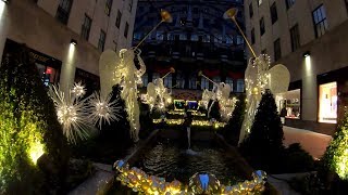 ⁴ᴷ⁶⁰ Early Morning Walk on Fifth Avenue \u0026 Rockefeller Center, NYC during the Holidays 2018