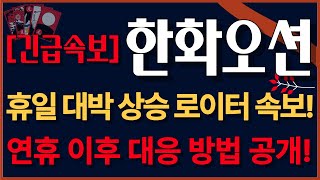 [한화오션 한화오션주가 한화오션주가전망][조선주] 휴일 급등 정보 공개! 로이터 속보 떴다! 연휴 이후에 무조건 대응해야 합니다!