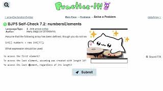 Java Practice It | Self-Check 7.2: numbersElements | arrays, syntax