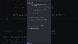 Write a function that removes all duplicate elements from an array | JS Exercise 14