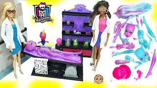 Scientist Create A Blob & Ice Girls Monster High Doll in Lab