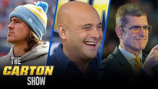 What does Jim Harbaugh hire mean for Chargers QB Justin Herbert? Talks Brock Purdy | THE CARTON SHOW