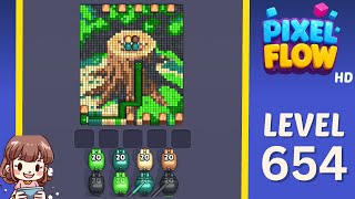 Pixel Flow Level 654 Solution Walkthrough