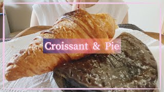 【咀嚼音】クロワッサンとショコラパイ【ASMR】Croissants and pies Eating Sounds/Mukbang