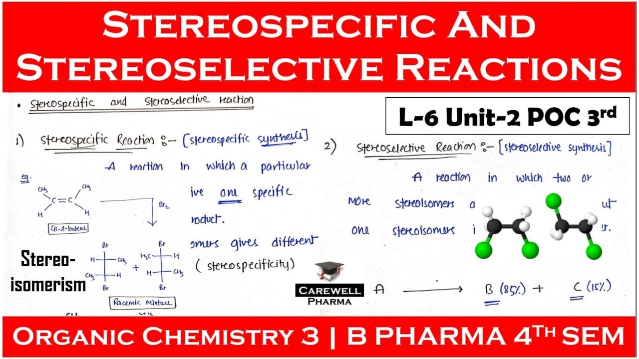 Stereospecific And Stereoselective Reaction || L-6 U-2 || Poc 3 B ...