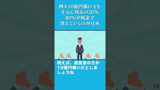 例え10億円稼いでも手元に残るのは20%😱80%が税金で消えていくそれが日本です🗾🇯🇵