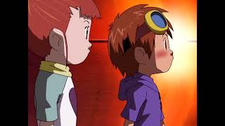 Rika se da cuenta que Takato quiere hacerle un cumplido - Digimon Tamers Latino