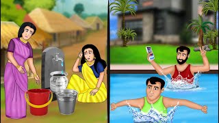 ధనిక Vs పేద ప్రజలు Rich Vs Poor Life Comedy Video Telugu Moral Stories | Telugu Kathalu Stories