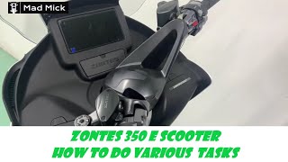 ZONTES 350 E SCOOTER VARIOUS HOW TO DO CERTAIN TASKS CHINESE SUBTITLES