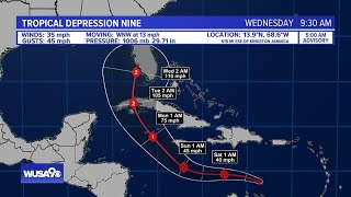 WATCH: Tracking Tropical Depression 9 and Hurricane Fiona