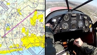 Skirting major Class C control zone; no transponder - Super Cub - Flying - ATC audio