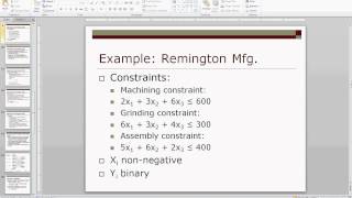 Linear Programming with Binary Variables and Fixed Costs