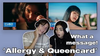 First Time Reacting to (G)I-DLE | Couple React to Allergy & Queencard | Great Message and Unexpected