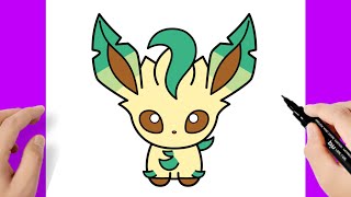 Como dibujar Pokemon Leafeon Chibi