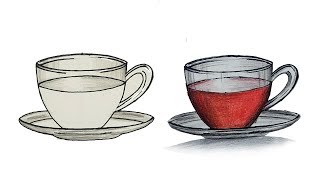 How to Draw Tea Cup And Saucer Step by Step (Very Easy)