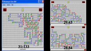 A Minesweeper Speedrun comparision between Kamil Murański's 31:133 and Ze-En Ju's 29.43 and 28.84