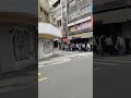 queuing for scallion pancake at yongkang street in taipei taiwan