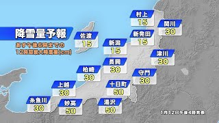 【大雪に警戒】13日は県内平地でも大雪の予想　受験生は早目の行動を！　《新潟》