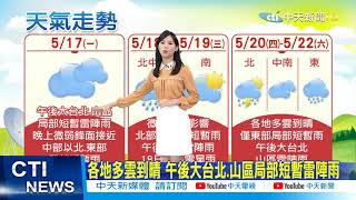 【每日必看】各地炎熱 西半部高溫34-35度 東半部31-32度@中天電視CtiTv 20210517