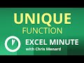 Excel UNIQUE Function |  Excel One Minute Functions Explained