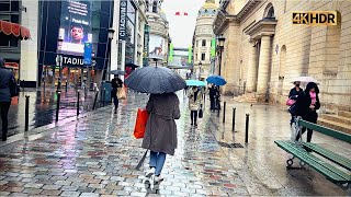 Paris Street Walk 2022 - Walking In The Rain - Virtual Walking Tour of Paris - Exploring France 4k