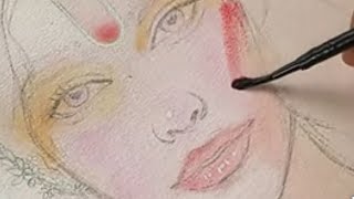 drawing tutorial  radha rani face step by step  🎨 aye ho to subscribe jarur krna 👍❤️🤗