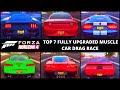 TOP 7 Fully Upgraded Modern Muscle Car | Drag Race | Forza Horizon 4