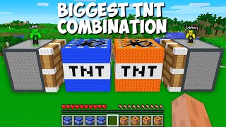 What if YOU COMBINE BIGGEST LAVA VS WATER TNT in Minecraft ? NEW HUGE TNT !