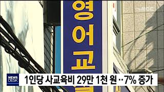 1인당 사교육비 29만1천 원··7% 증가 / 안동MBC