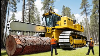 Dangerous Fastest Chainsaw Cutting Tree | Incredible Forest Machinery At Work #11