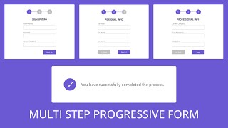 How to create the Multi Step Progressive Form Using HTML CSS and Javascript | Multi Step Form