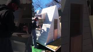 Whimsical playhouse from start to finish #playhouse #kids #playground #aframe #fairytales #diy #play
