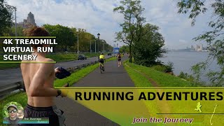 NYC Hudson River Greenway Full Virtual Run | Long Run | 4K Treadmill Scenery [304]