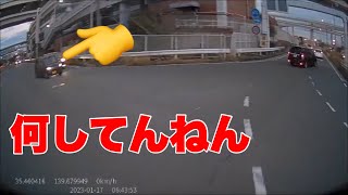 トレーラーに立ちはだかるDQN軽自動車