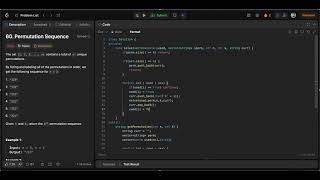 Permutation Sequence | Leetcode 60 | Hard problem | recursion | backtracking | c++ code