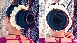 Bun Hairstyle With Donut Looking Beautiful With Jasmine Flower's || Nenu Mee Shruthi