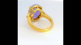 18k Lavender Jade and Diamond Ring #lavenderjade #jadering