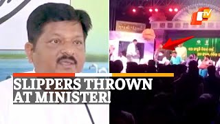 Slippers Hurled At Odisha Law Minister Pratap Jena In Own Constituency | OTV News